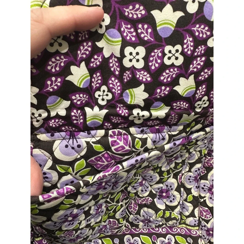 Vera Bradley Plum Crazy Small Backpack Bookbag Retired Purple Floral Cotton